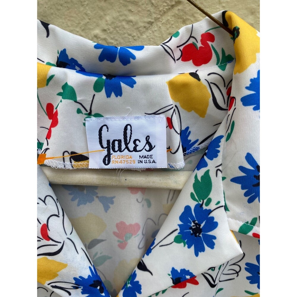 80s Vintage floral collared shirt - Picture 3 of 4